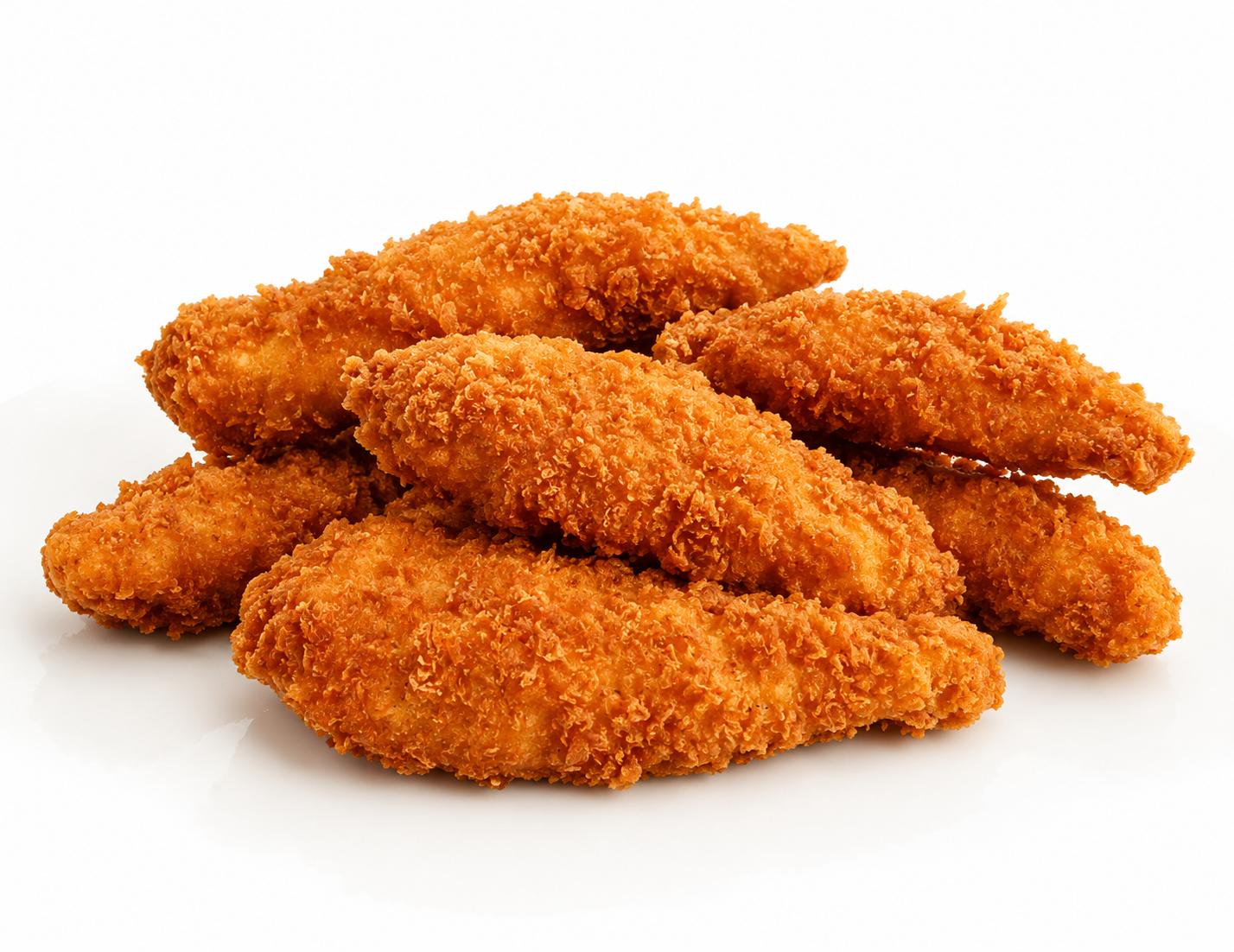 Fingers de pollo empanados con rebozado crispy, producto congelado para hostelería de BR Food Solution
